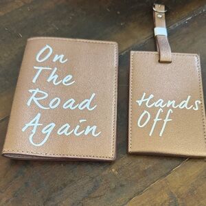 Rose Gold Travel Passport Holder and Luggage Tag Set